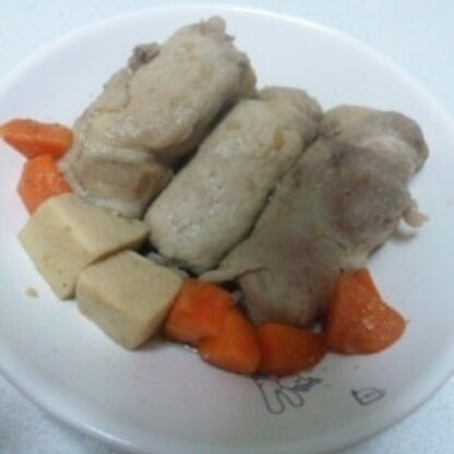 ダイエット中の主人用に、油を使わずレンジで煮てみました。簡単で美味しい、高野豆腐の意外なレシピですね。ありがとうございます。